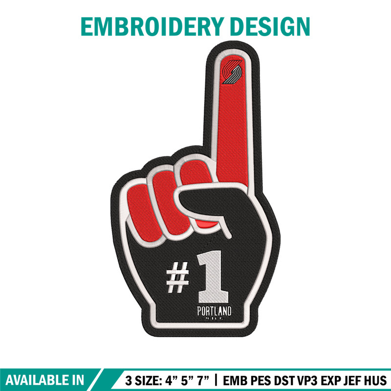 Portland Trail Blazers no 1 embroidery design,NBA embroidery, Sport embroidery, Embroidery design,Logo sport embroidery..jpg