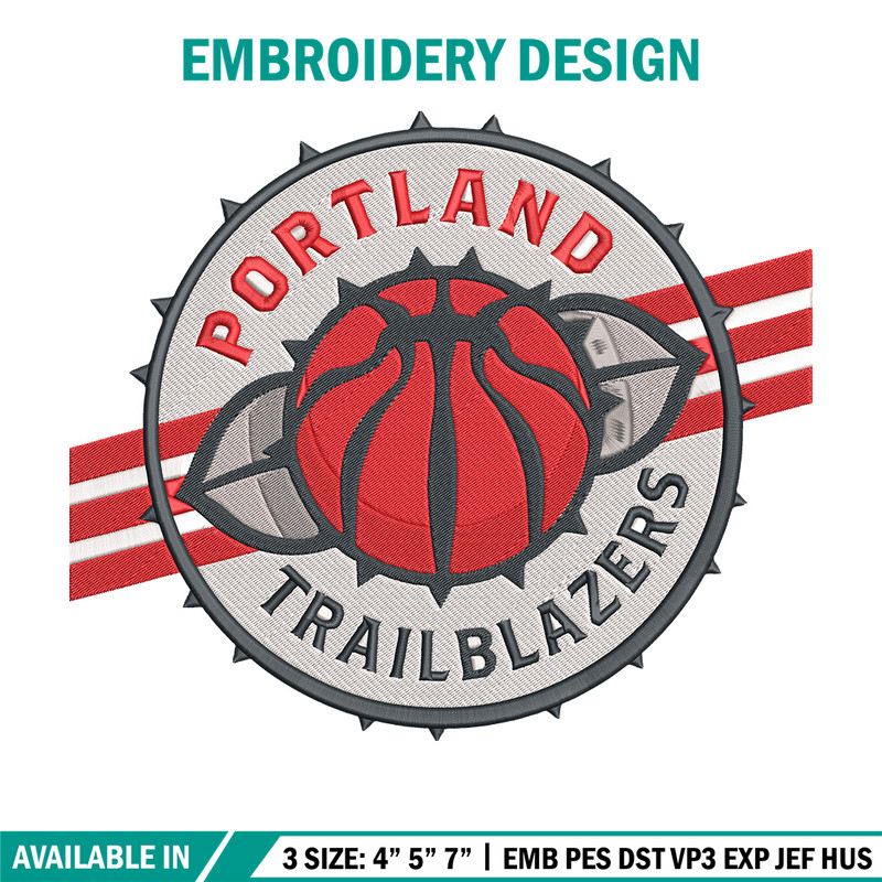 Portland Trail Blazers no 1 embroidery design,NBA embroidery, Sport embroidery,Embroidery design,Logo sport embroidery.jpg