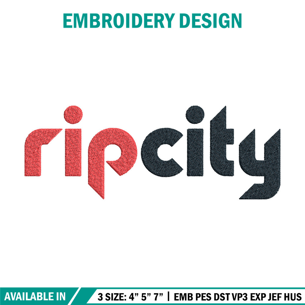 Portland Trail Blazres logo embroidery design,NBA embroidery, Sport embroidery, Embroidery design,Logo sport embroidery.jpg