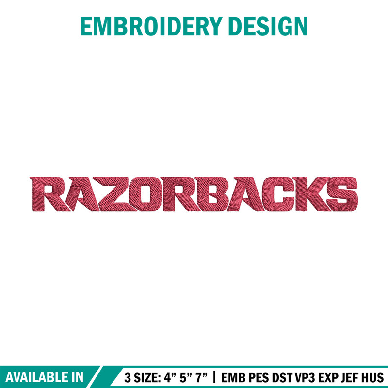 Razorbacks Logo embroidery design, Logo embroidery, Sport embroidery, logo sport embroidery, Embroidery design.jpg