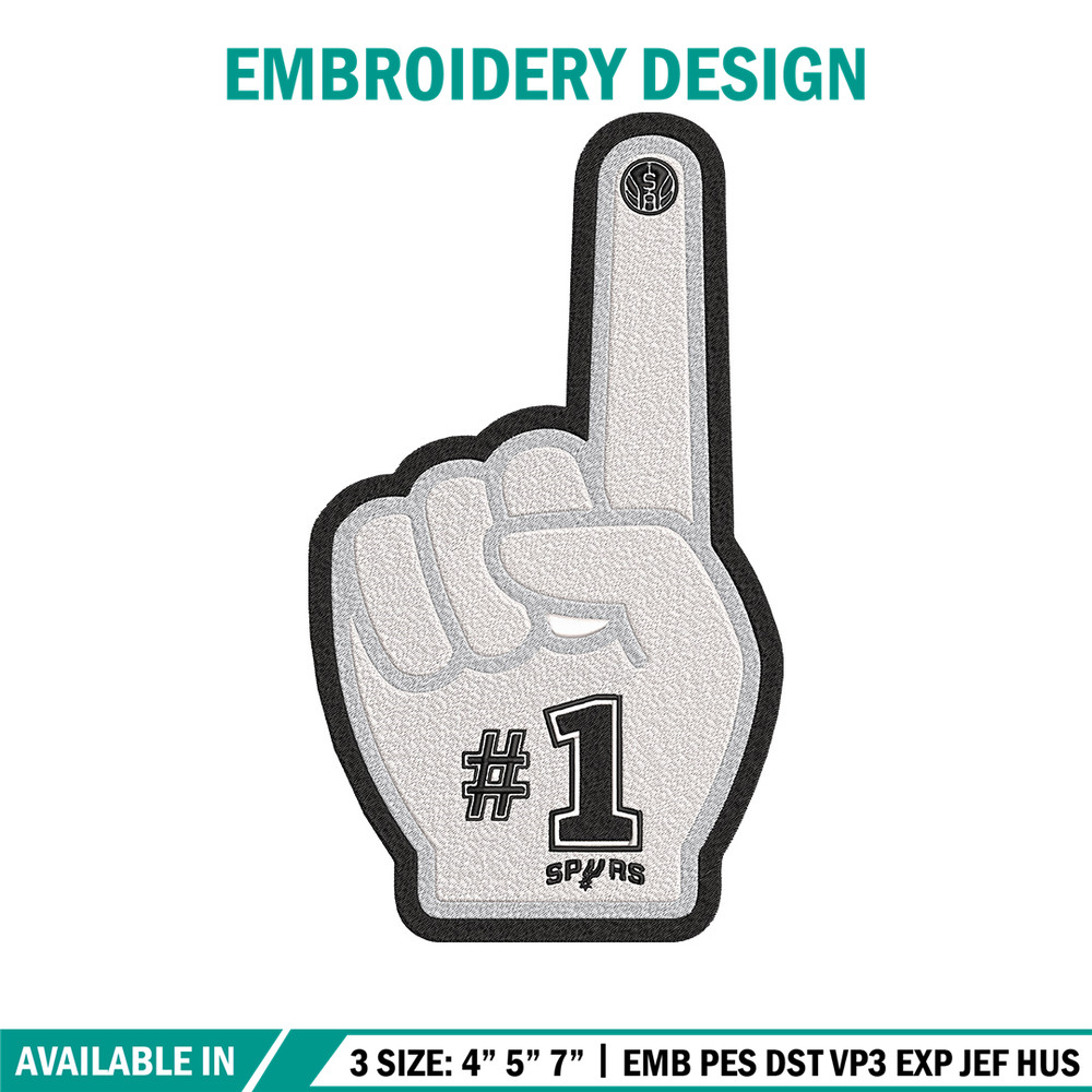 San Antonio Spurs no 1 embroidery design, NBA embroidery, Embroidery design, Logo sport embroidery, Sport embroidery..jpg