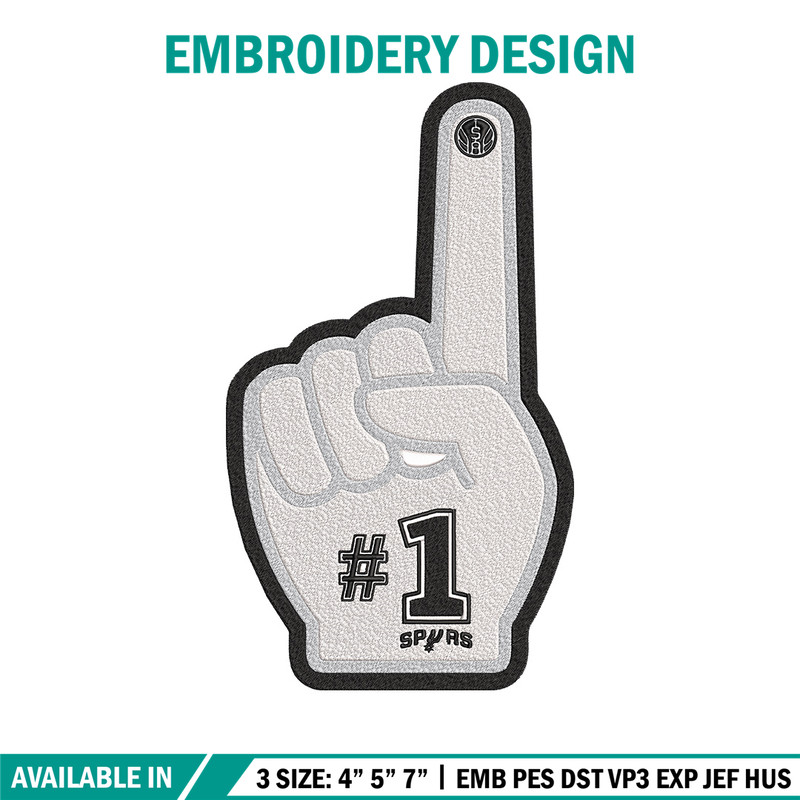 San Antonio Spurs no 1 embroidery design, NBA embroidery, Embroidery design, Logo sport embroidery, Sport embroidery..jpg