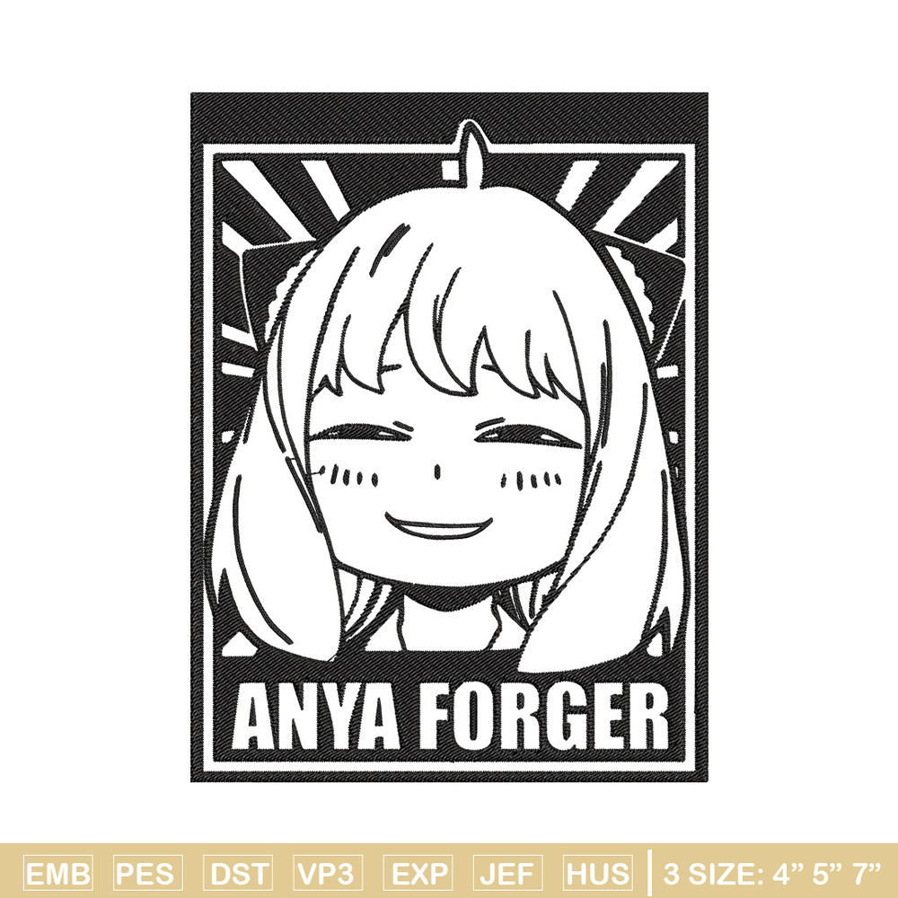 Anya poster Embroidery Design, Spy x family Embroidery, Embroidery File, Anime Embroidery, Anime shirt,Digital download.jpg