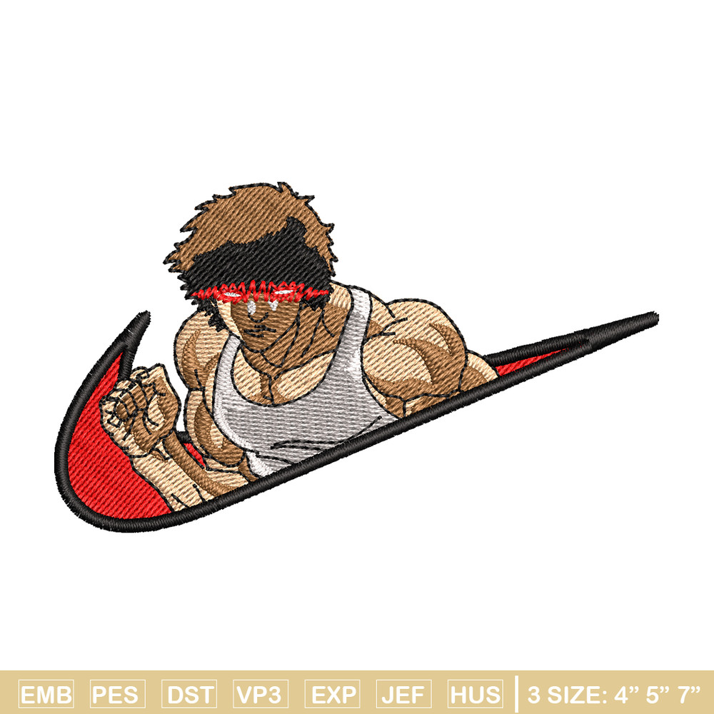 Baki angry face nike embroidery design, Baki embroidery, Nike design, anime design, anime shirt, Digital download.jpg