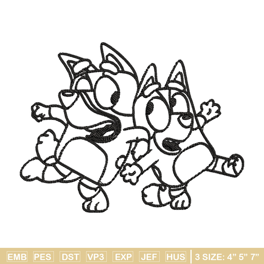 Bingo Bluey Coloring Pages Embroidery, Bluey Embroidery, Embroidery File, cartoon design, logo shirt, Digital download..jpg