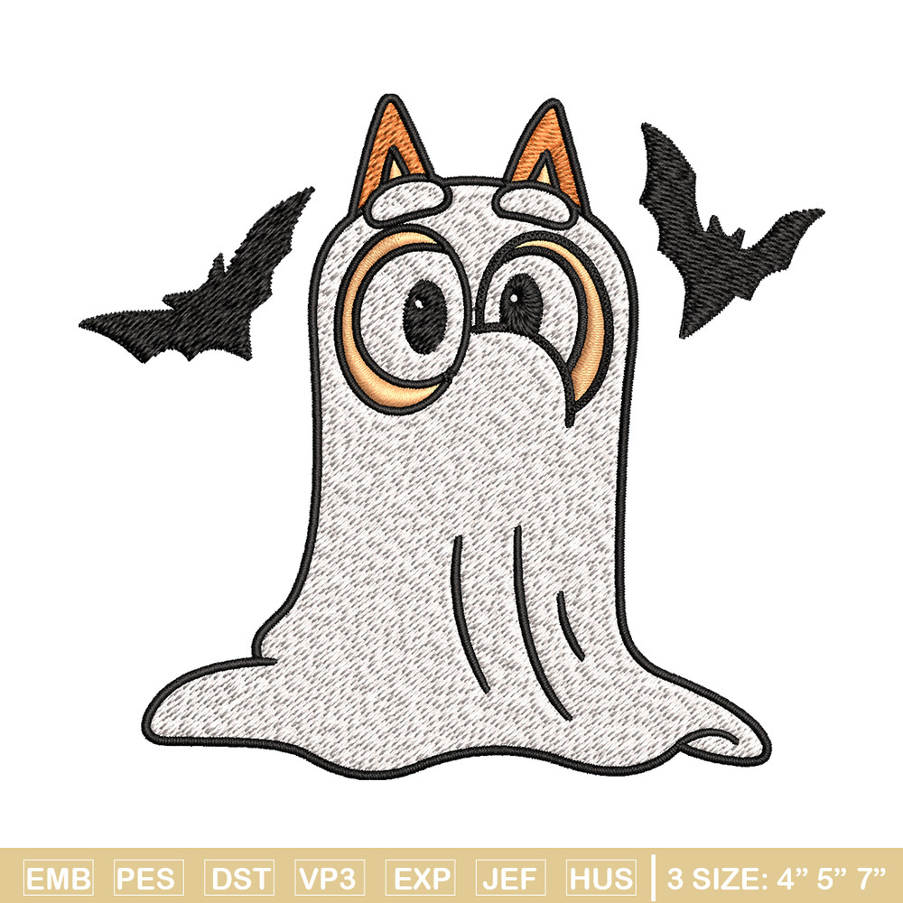 Bingo Ghost Halloween Embroidery design, Halloween Embroidery, cartoon design, Embroidery File, Digital download..jpg