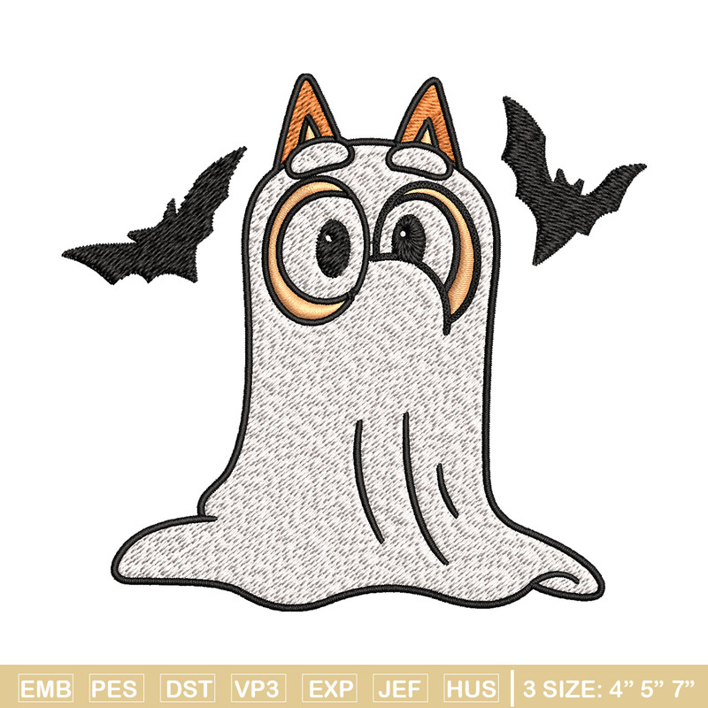 Bingo Ghost Halloween Embroidery design, Halloween Embroidery, cartoon design, Embroidery File, Digital download..jpg
