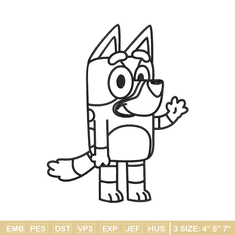 Bluey Coloring Pages Embroidery, Bluey Embroidery, Embroidery File, cartoon design, logo shirt, Digital download..jpg