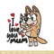 Bluey I Love You Mum Embroidery, Bluey Embroidery, Embroidery File, cartoon shirt, cartoon design, Digital download..jpg