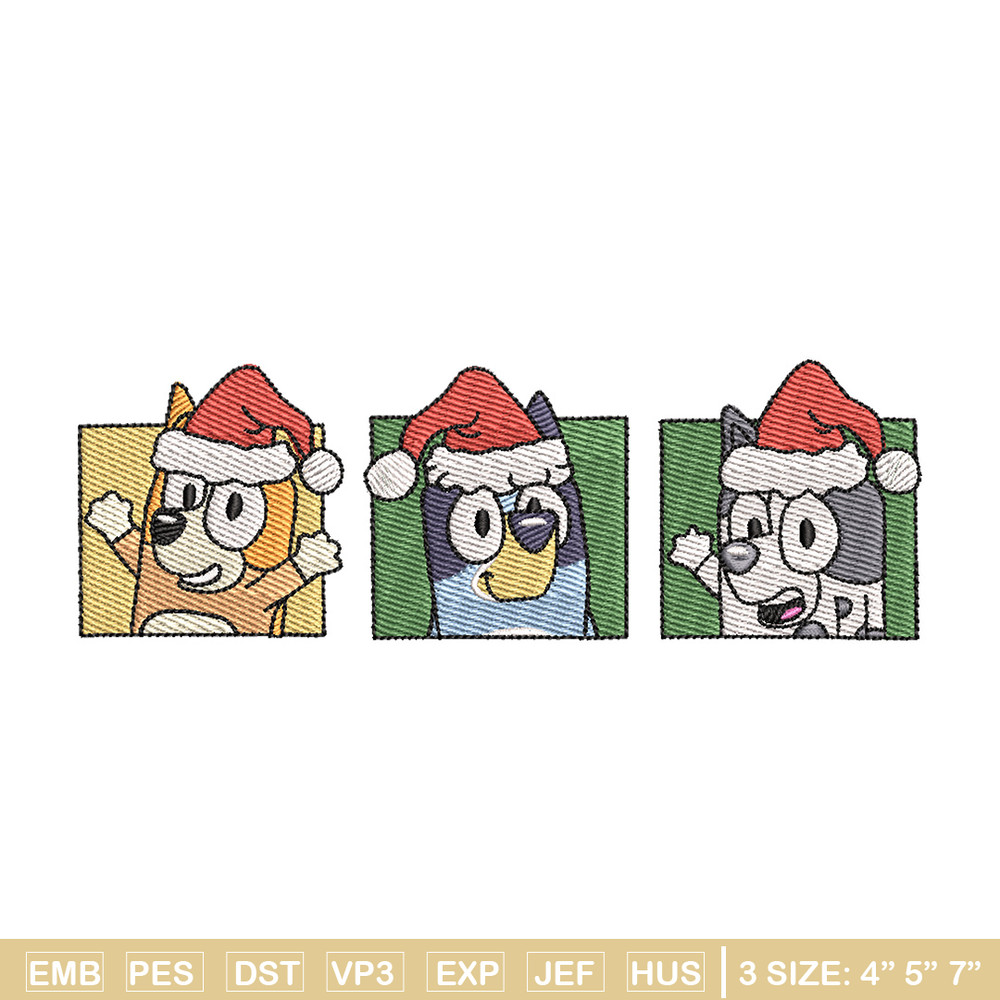 Bluey poster embroidery design, Bluey embroidery, Chrismas design, Embroidery file, Embroidery shirt,Digital download.jpg