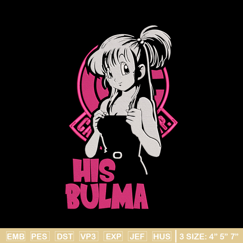Bulma poster Embroidery Design, Dragonball Embroidery, Embroidery File, Anime Embroidery, Anime shirt, Digital download.jpg