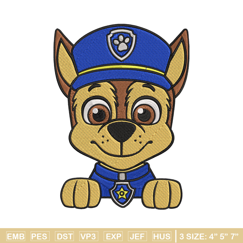 Chase Embroidery Design, Paw Patrol Embroidery, Embroidery File, Anime Embroidery, Anime shirt, Digital download.jpg