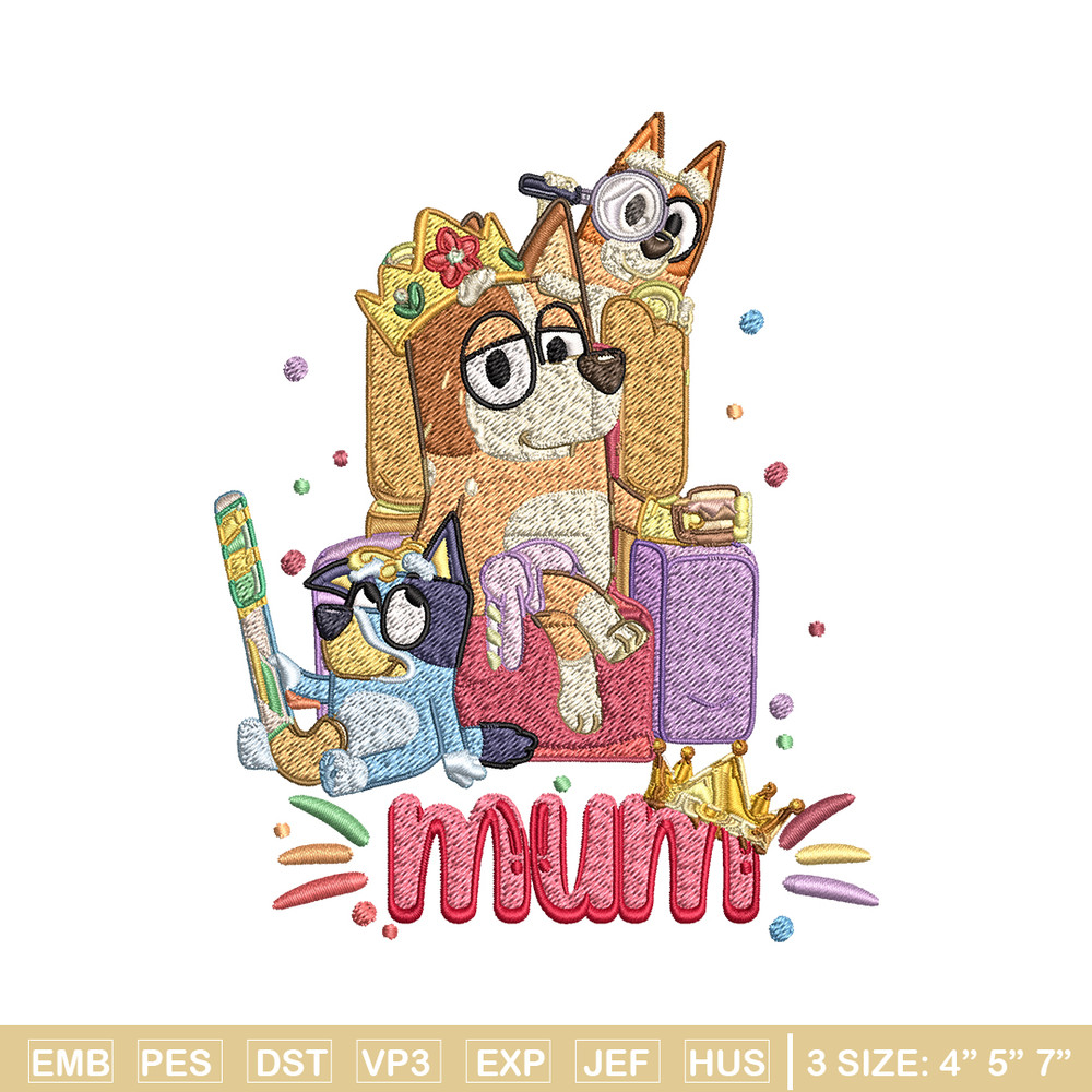 Chilli Heeler Embroidery, Bluey Mum cartoon Embroidery, Embroidery File, cartoon design, cartoon shirt, Digital download.jpg