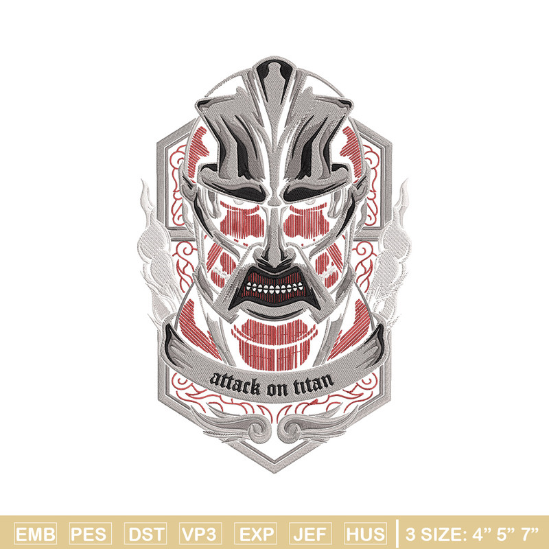 Colossal poster Embroidery Design, Aot Embroidery, Embroidery File, Anime Embroidery, Anime shirt, Digital download.jpg