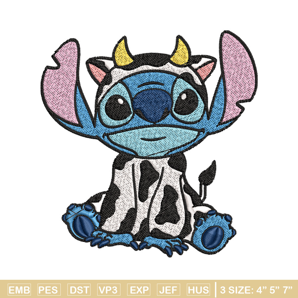 Cow Stitch Embroidery design, Cow Stitch Embroidery, cartoon design, Embroidery File, cartoon shirt, Digital download..jpg