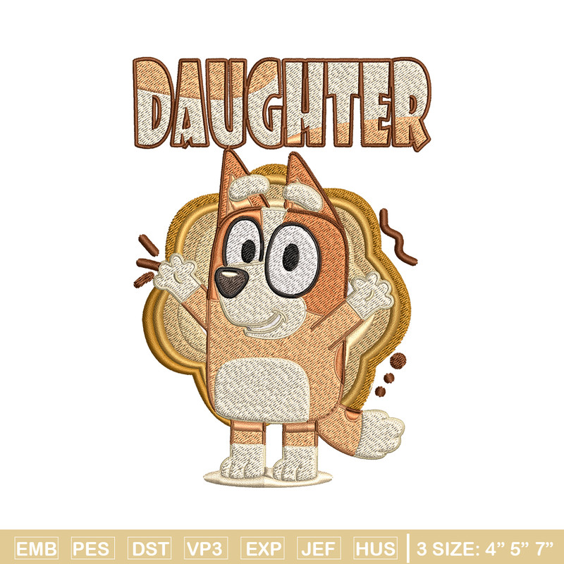 Daughter bluey Embroidery, Bluey Embroidery, cartoon Embroidery, cartoon shirt, Embroidery File, Instant download..jpg
