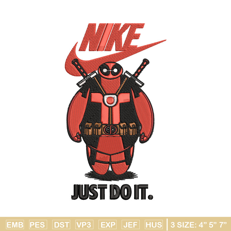 Deadpool funny Nike Embroidery design, Deadpool funny Embroidery, Nike design, Embroidery file, Instant download.jpg