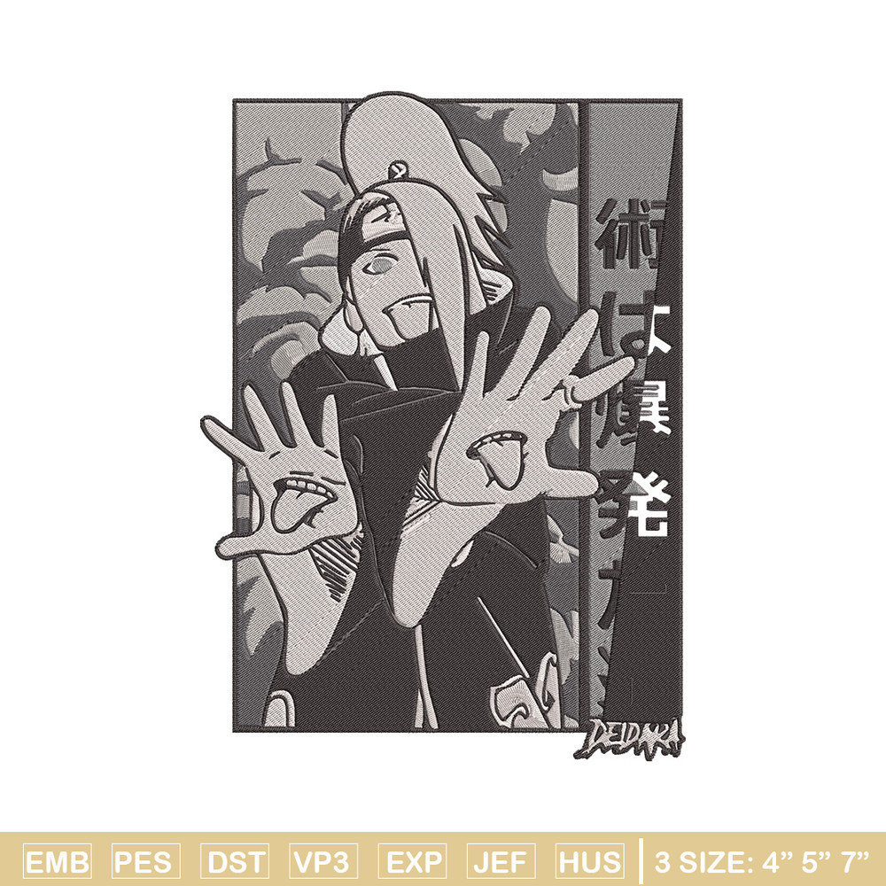 Deidara poster Embroidery Design, Naruto Embroidery, Embroidery File, Anime Embroidery, Anime shirt, Digital download.jpg