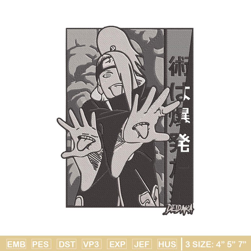 Deidara poster Embroidery Design, Naruto Embroidery, Embroidery File, Anime Embroidery, Anime shirt, Digital download.jpg