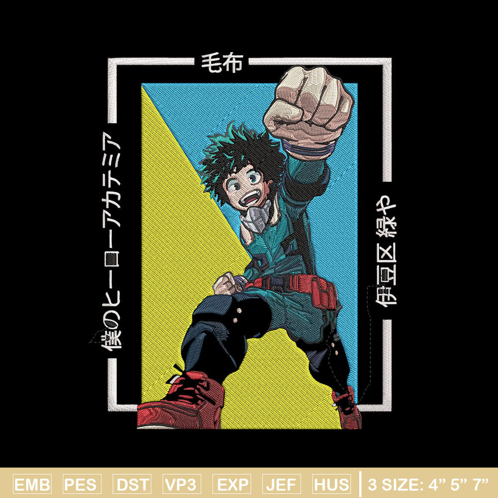 Deku poster Embroidery Design, Mha Embroidery, Embroidery File, Anime Embroidery, Anime shirt, Digital download..jpg