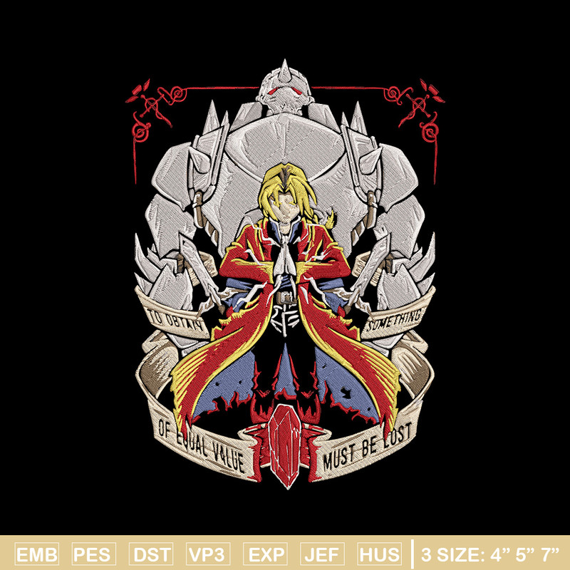 Edward Elric Embroidery Design, Fullmetal Embroidery,Embroidery File,Anime Embroidery, Anime shirt, Digital download.jpg
