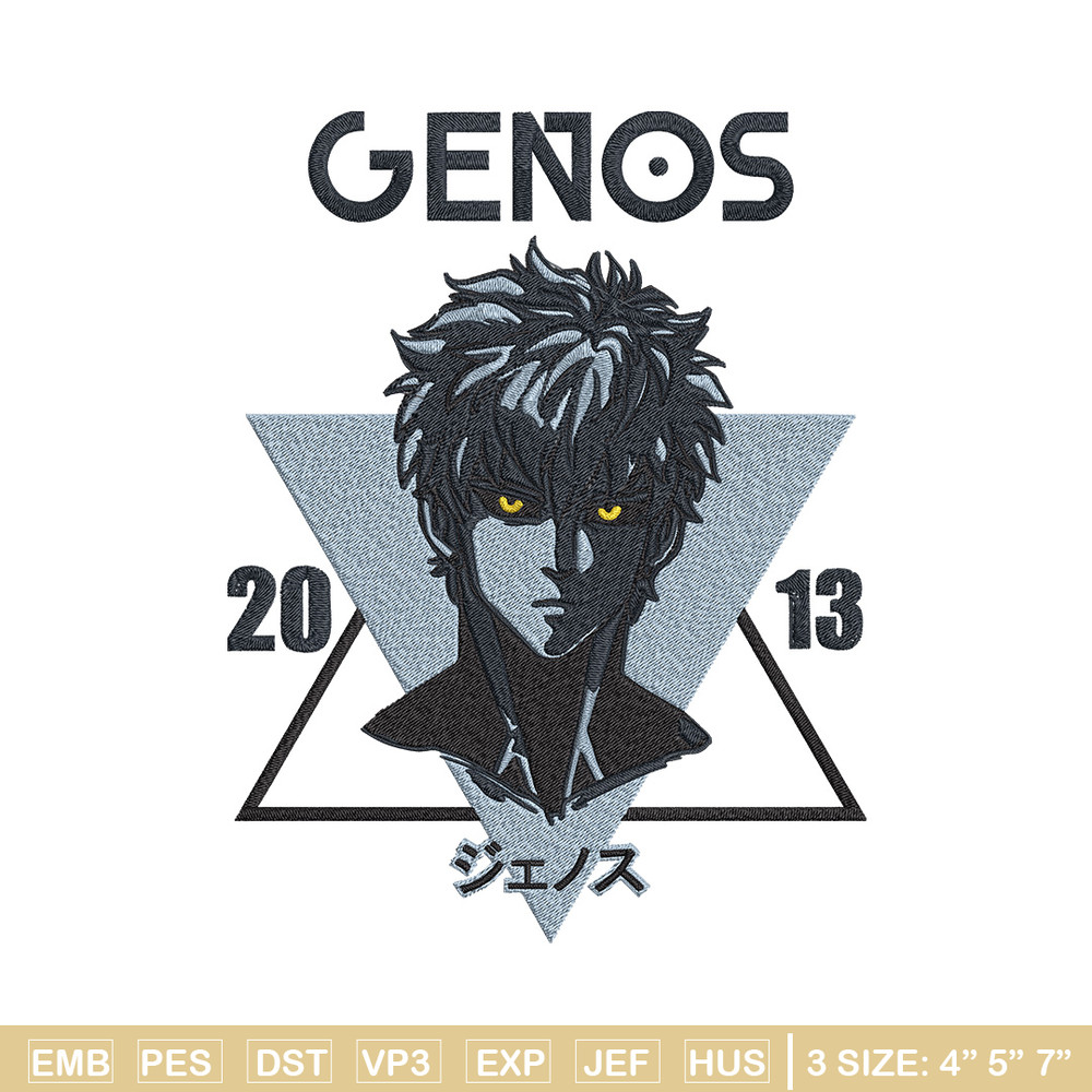 Genos poster Embroidery Design, One punch man Embroidery, Embroidery File, Anime Embroidery, Anime shirt.jpg