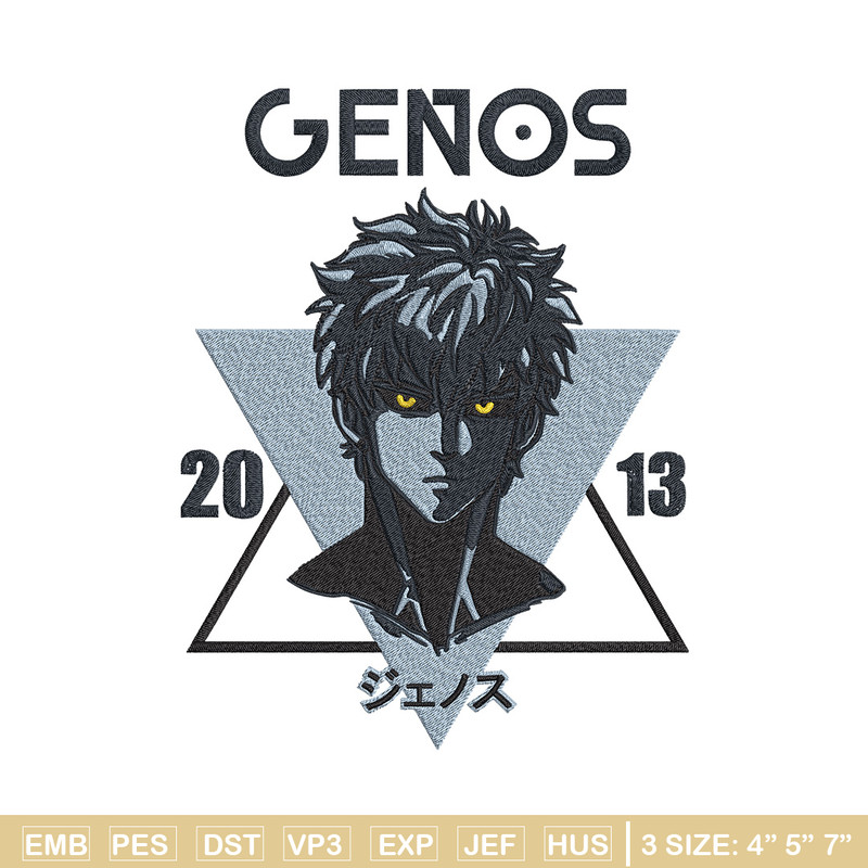 Genos poster Embroidery Design, One punch man Embroidery, Embroidery File, Anime Embroidery, Anime shirt.jpg