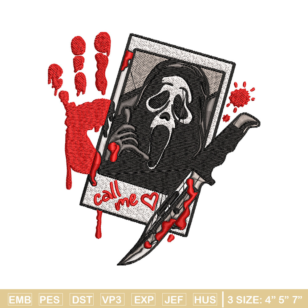 Ghost face Embroidery design, Ghost face horror Embroidery, horror design, Embroidery File, Digital download..jpg