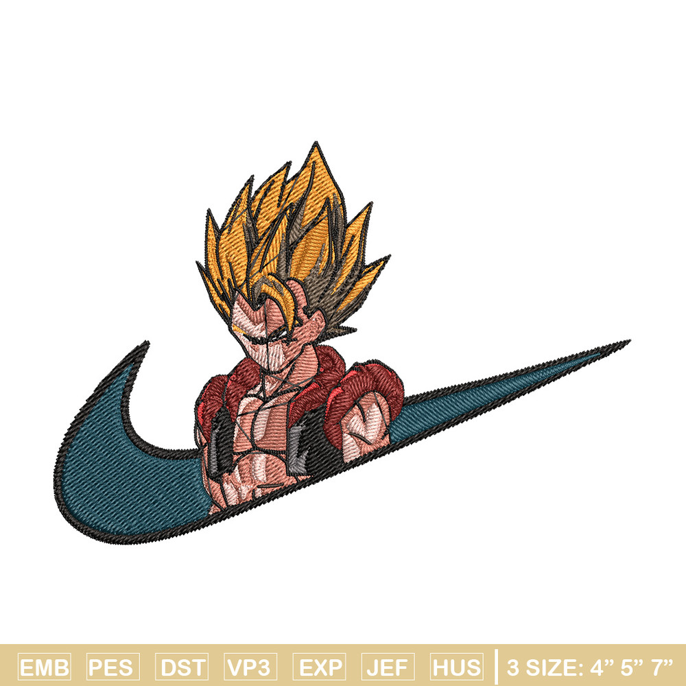 Gogeta x nike Embroidery Design, Dragonball Embroidery, Embroidery File, Nike Embroidery, Anime shirt, Digital download.jpg