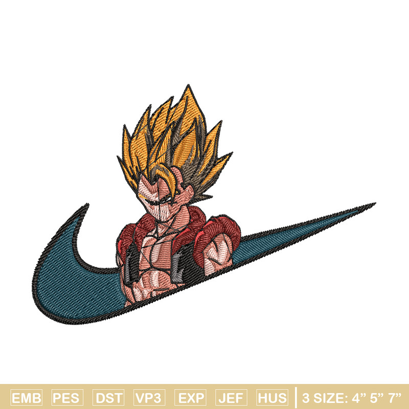 Gogeta x nike Embroidery Design, Dragonball Embroidery, Embroidery File, Nike Embroidery, Anime shirt, Digital download.jpg