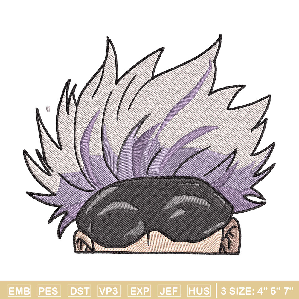 Gojo Peeker Embroidery Design, Jujutsu Embroidery, Embroidery File, Anime Embroidery, Anime shirt, Digital download..jpg