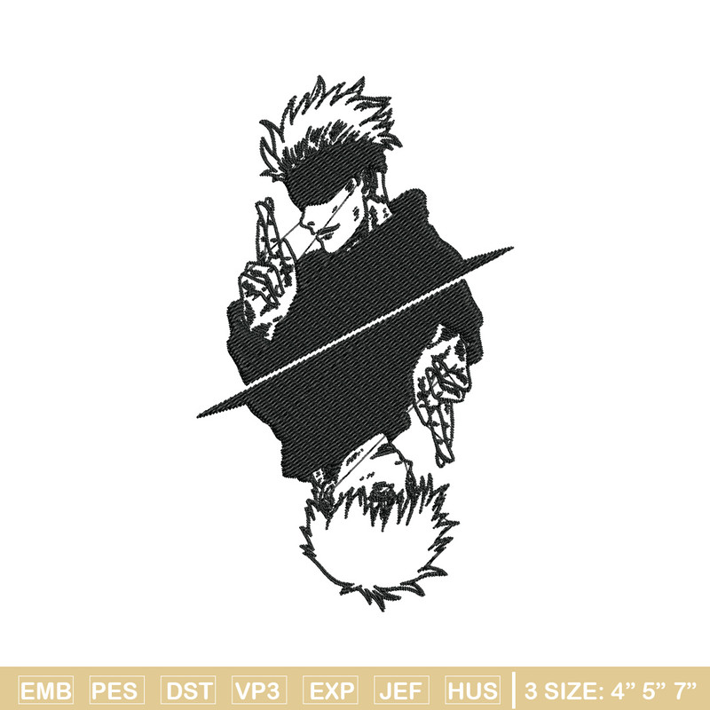 Gojo poster Embroidery Design, Jujutsu Embroidery, Embroidery File, Anime Embroidery, Anime shirt,Digital download.jpg