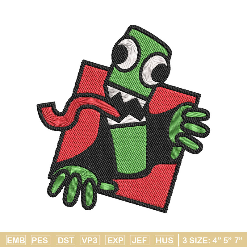 Green Rainbow Embroidery Design, Rainbow Friends Embroidery, Embroidery File, Anime Embroidery, Digital download.jpg