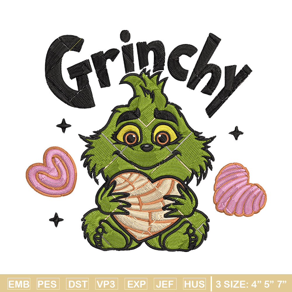 Grinchy cute Embroidery Design, Grinch Embroidery, Embroidery File, Chrismas Embroidery, Anime shirt,Digital download.jpg