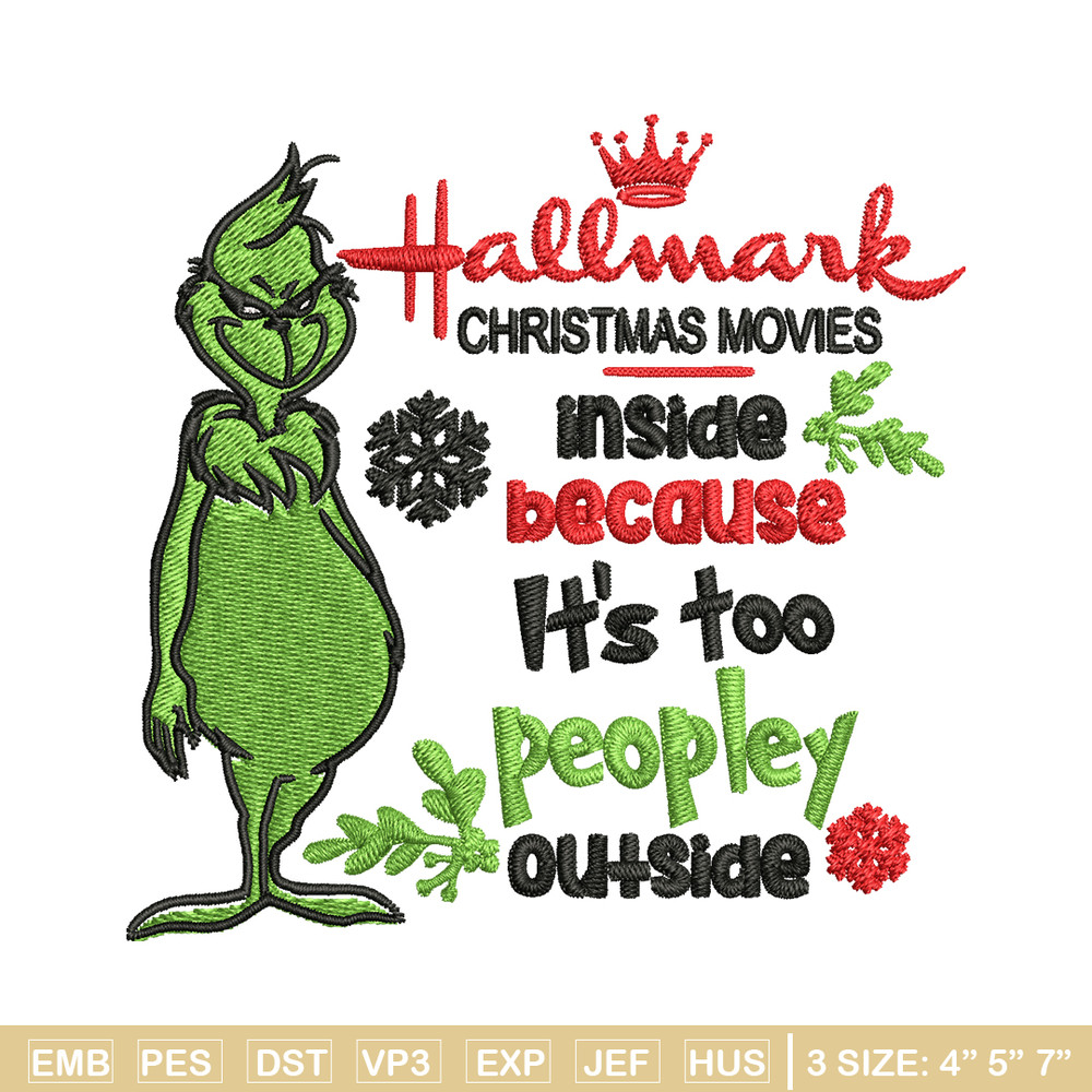 Hallmark Christmas Movies Inside Mr Grinch Embroidery design, Grinch Embroidery, Grinch design, Instant download..jpg