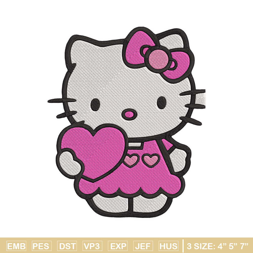 Hello kitty heart Embroidery Design, Hello kitty Embroidery, Embroidery File, Anime Embroidery, Digital download.jpg