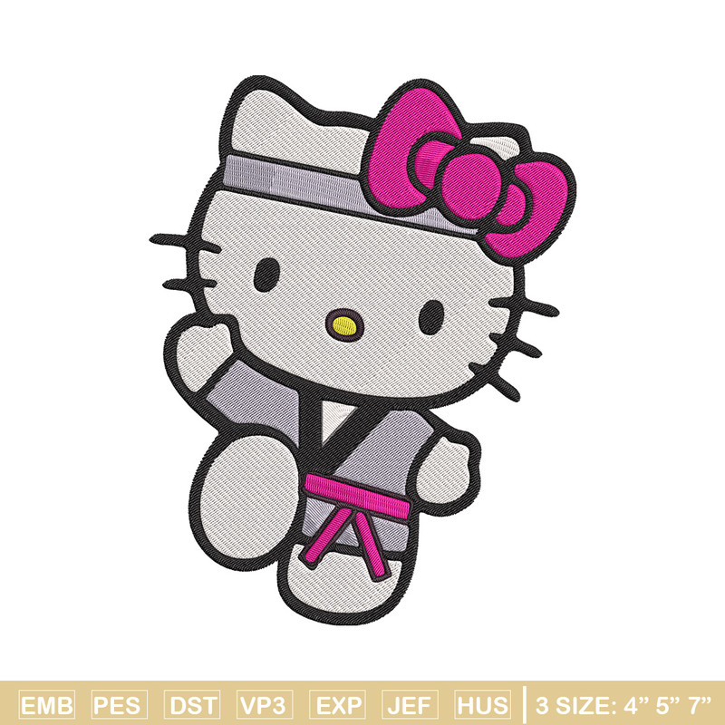 Hello kitty Taekwondo Embroidery Design, Hello kitty Embroidery, Embroidery File, Anime Embroidery, Digital download.jpg