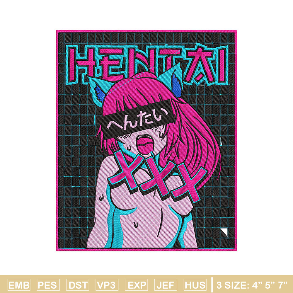 Hentai Poster Embroidery Design, Hentai Embroidery, Embroidery File, Anime Embroidery, Anime shirt, Digital download.jpg