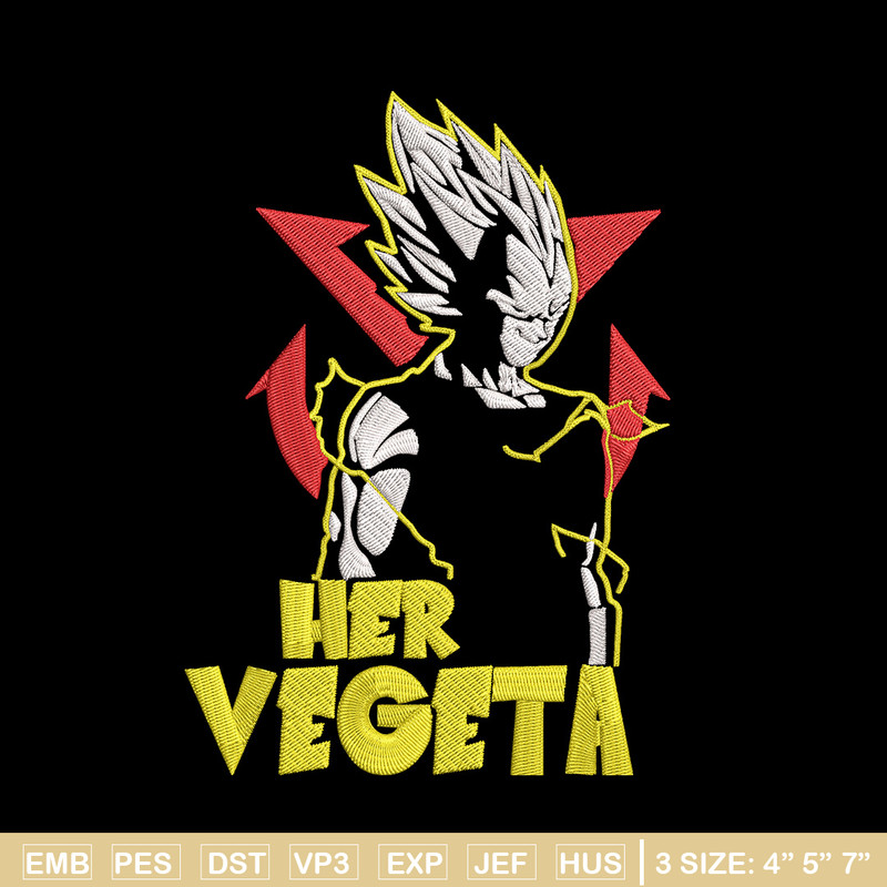 Her Vegeta Embroidery Design, Dragonball Embroidery, Embroidery File, Anime Embroidery, Anime shirt, Digital download..jpg