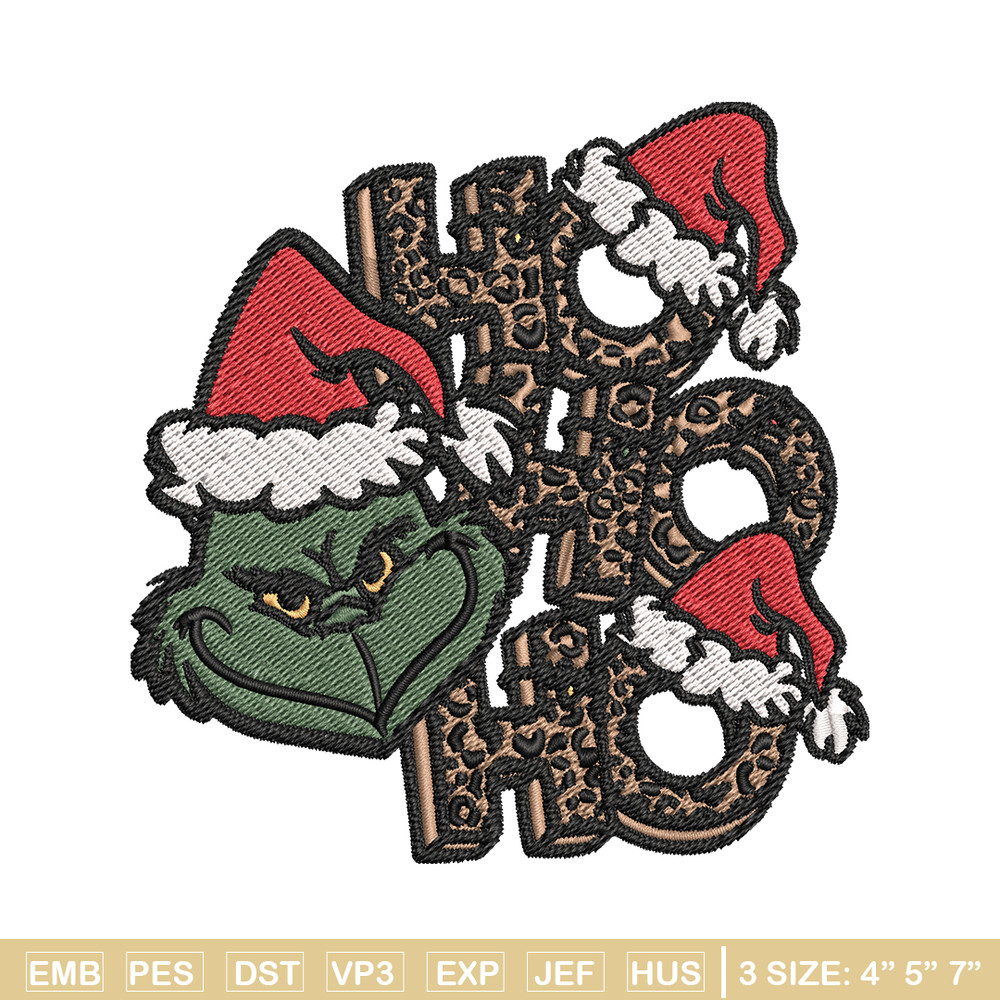 Ho Ho Ho The Grinch Embroidery design, Grinch Embroidery, logo design, Embroidery File, logo shirt, Instant download..jpg