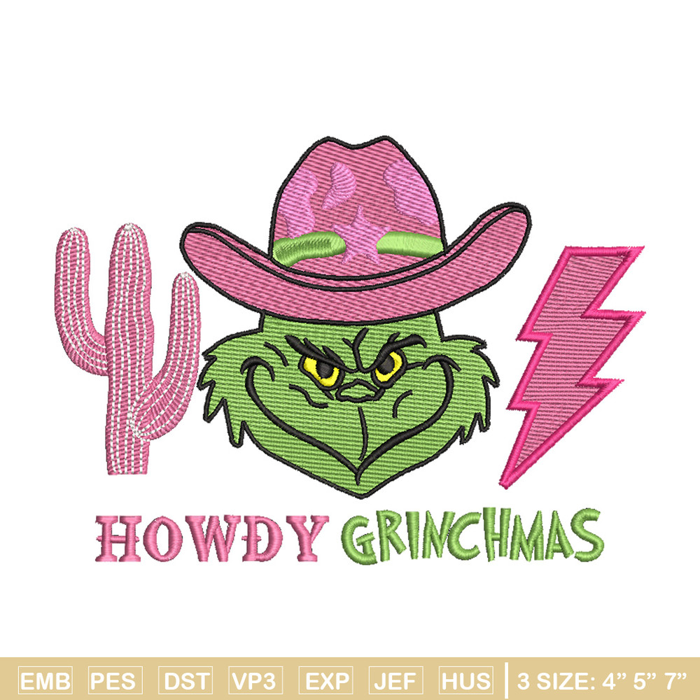Howdy grinch embroidery design, Grinch embroidery, Chrismas design,Embroidery shirt, Embroidery file, Digital download.jpg
