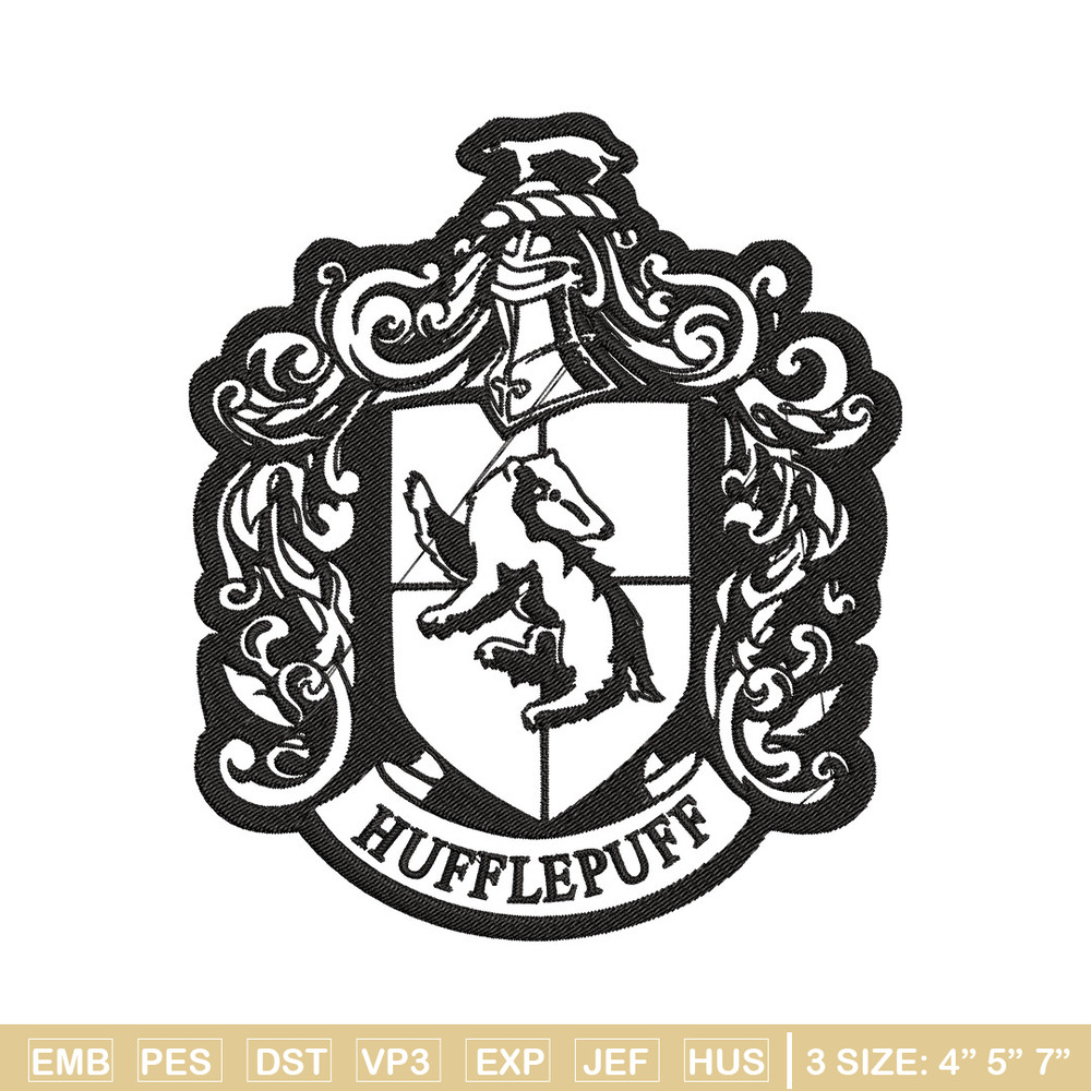 Hufflepuff Crest Embroidery Design, logo Embroidery, Embroidery File, logo shirt, Embroidery design, Digital download..jpg