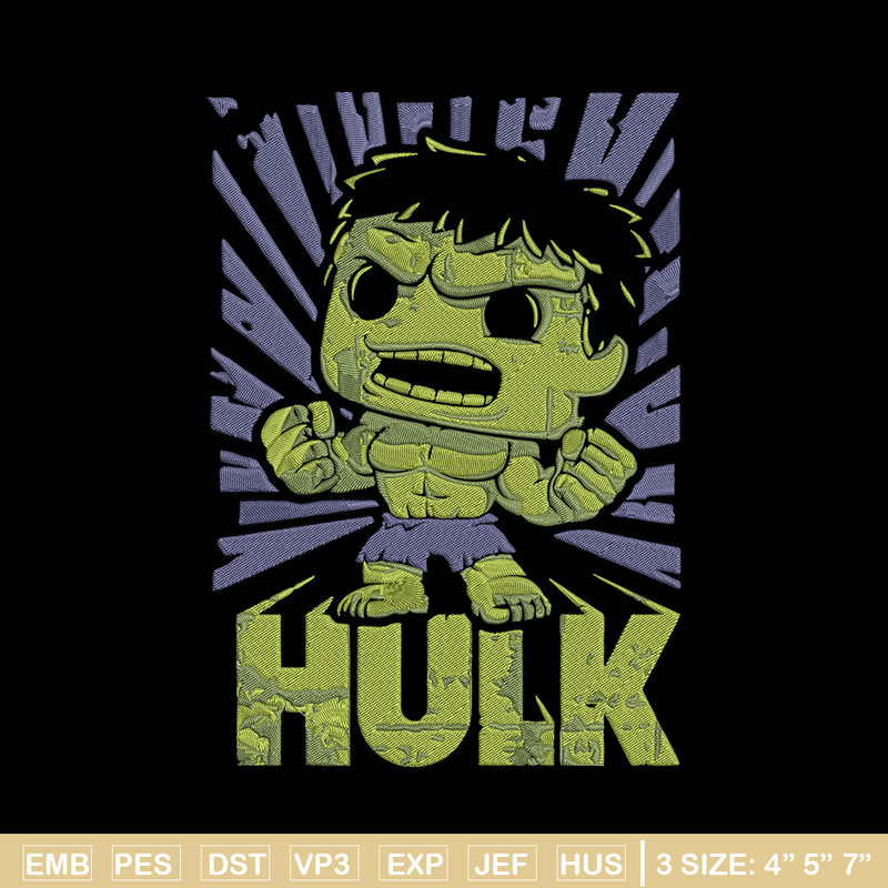 Hulk chibi Embroidery Design, Marvel Embroidery, Embroidery File, Anime Embroidery, Anime shirt, Digital download.jpg