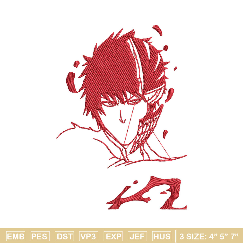 Ichigo poster Embroidery Design, Bleach Embroidery, Embroidery File, Anime Embroidery, Anime shirt, Digital download.jpg