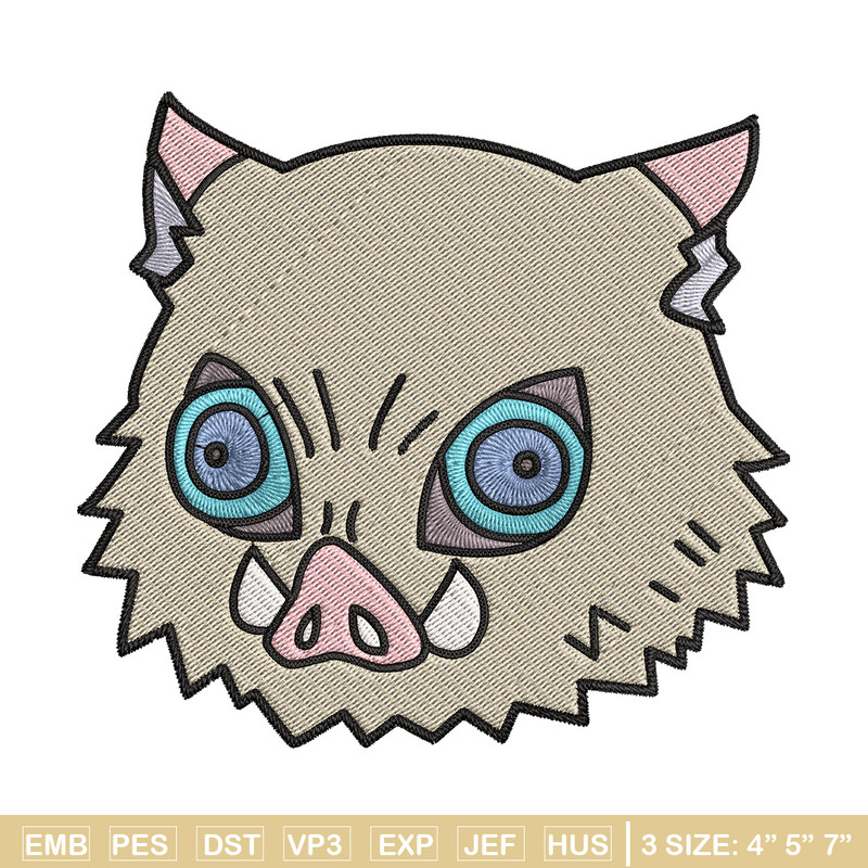 Inosuke sticker Embroidery Design, Demon slayer Embroidery, Embroidery File, Anime Embroidery, Digital download.jpg