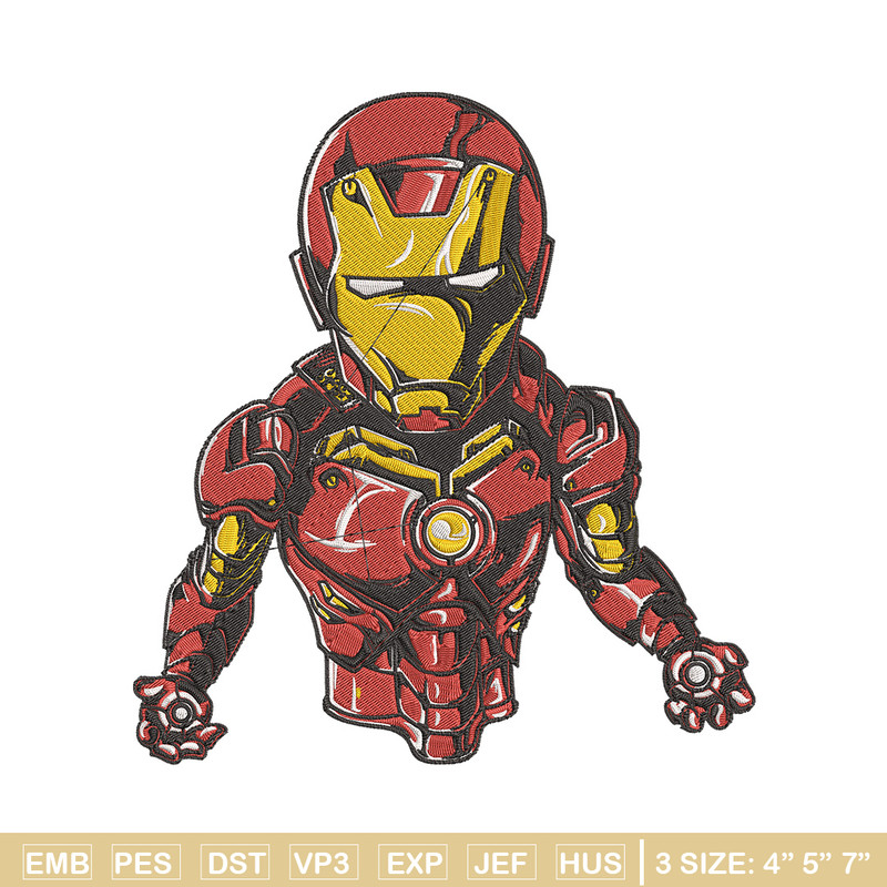 Iron man chibi Embroidery Design, Marvel Embroidery, Embroidery File, Anime Embroidery, Anime shirt, Digital download.jpg