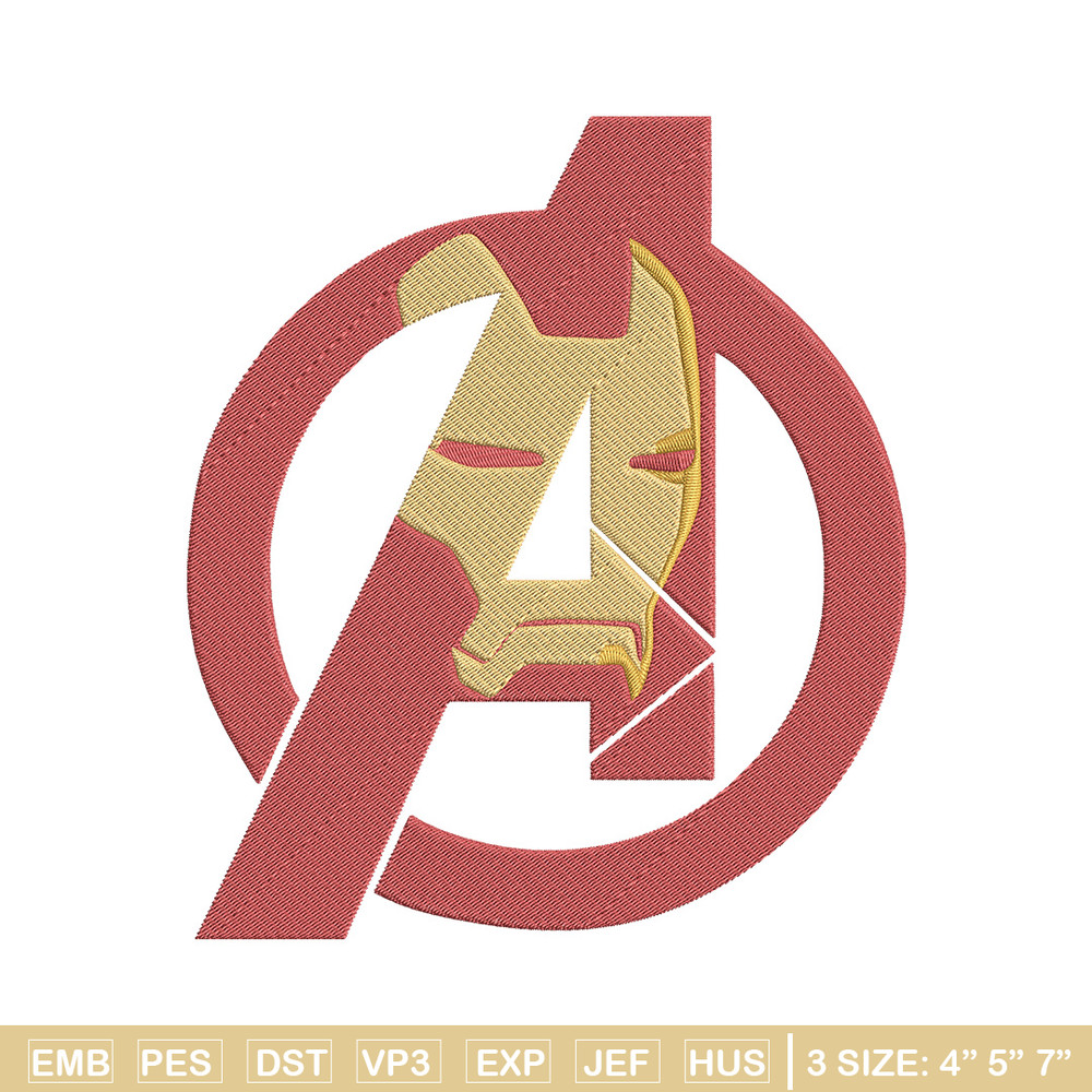 Iron man logo Embroidery Design, Marvel Embroidery, Embroidery File, Anime Embroidery, Anime shirt, Digital download.jpg