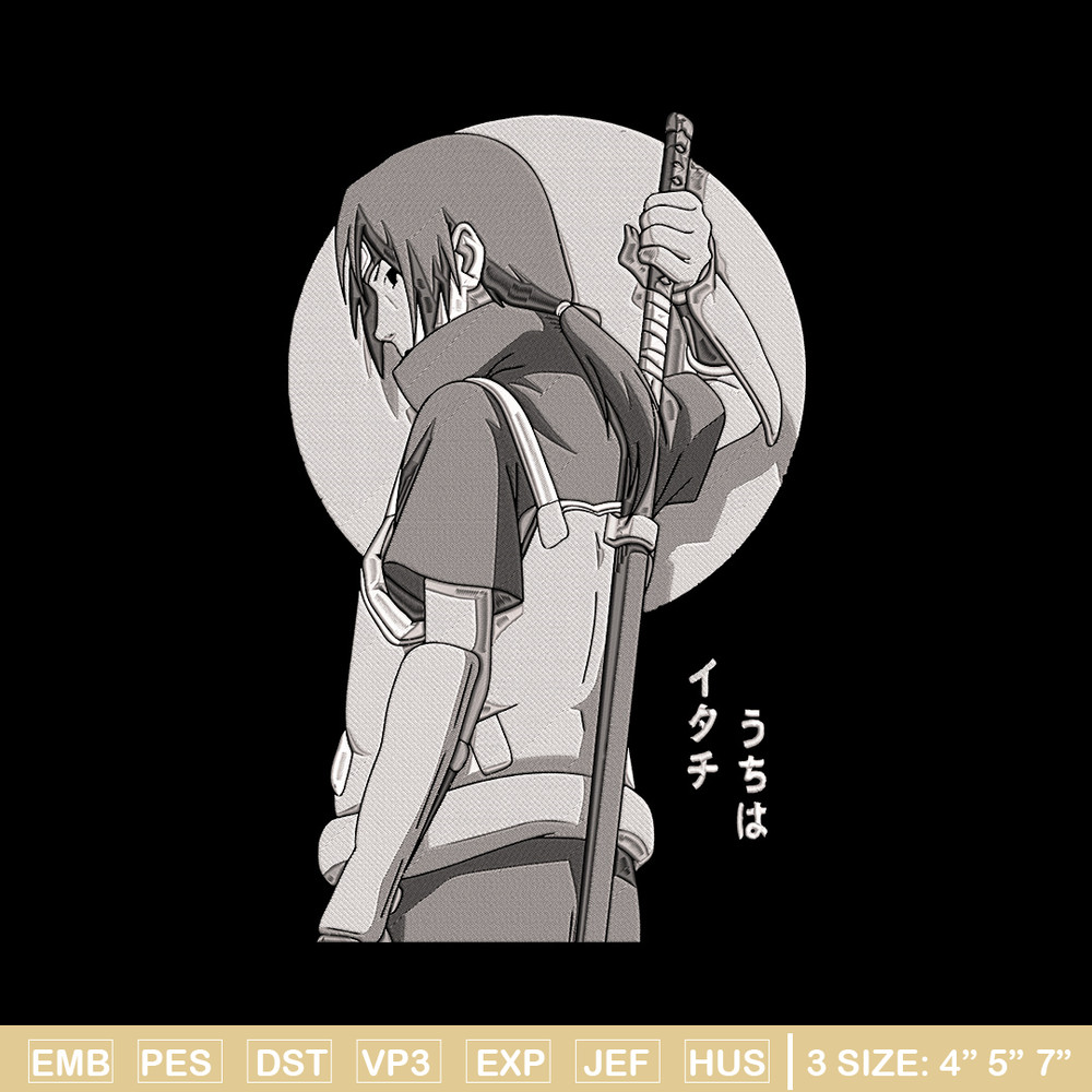 Itachi ninja Embroidery Design, Naruto Embroidery, Embroidery File, Anime Embroidery, Anime shirt, Digital download.jpg