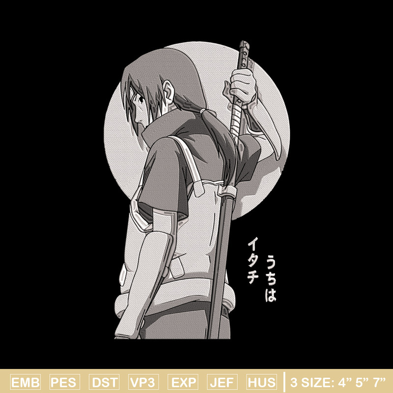 Itachi ninja Embroidery Design, Naruto Embroidery, Embroidery File, Anime Embroidery, Anime shirt, Digital download.jpg