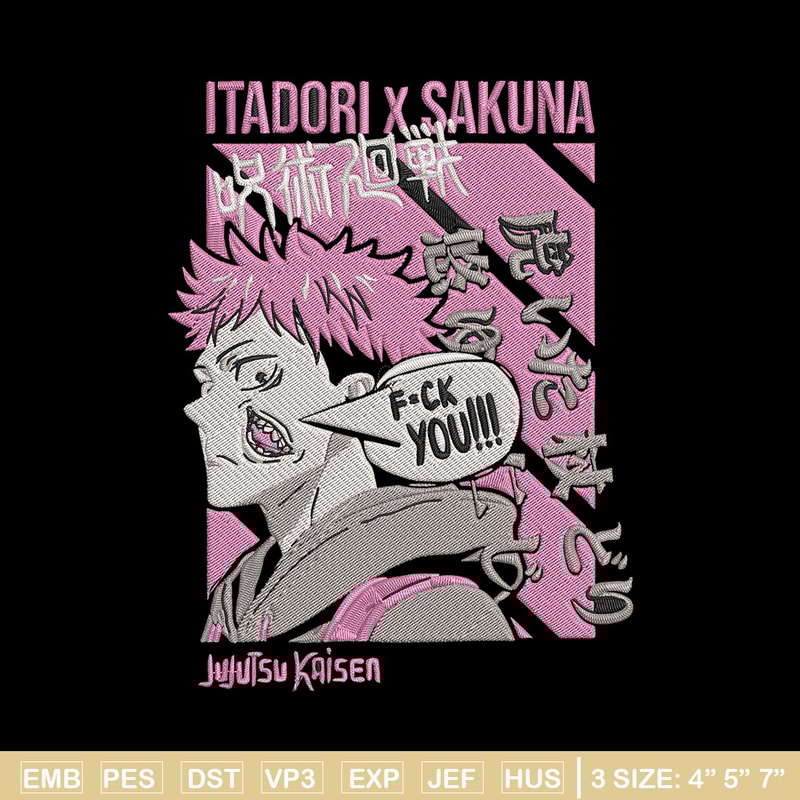 Itadori x sukuna Embroidery Design, Jujutsu Embroidery, Embroidery File, Anime Embroidery,Anime shirt, Digital download.jpg